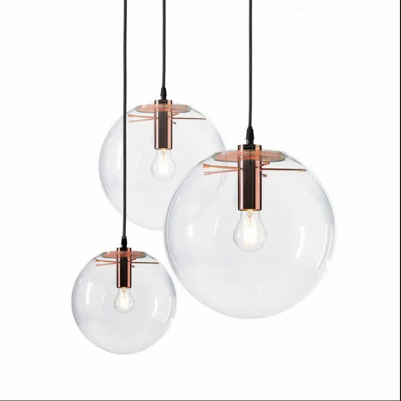 Rose Gold Nordic Pendant Lights Globe Chrome Lamp Glass Ball Pendant Lamp Transparent Kitchen Light Fixture E27 Home Hanglamp
Rose Gold Nordic Pendant Lights Globe Chrome Lamp Glass Ball Pendant Lamp Transparent Kitchen Light Fixture E27 Home Hanglamp