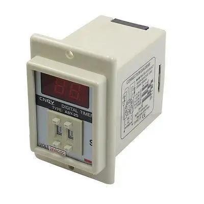 

White AC/DC 24V Power on Delay Timer Time Relay 1-99 Second 8 Pins ASY-2D