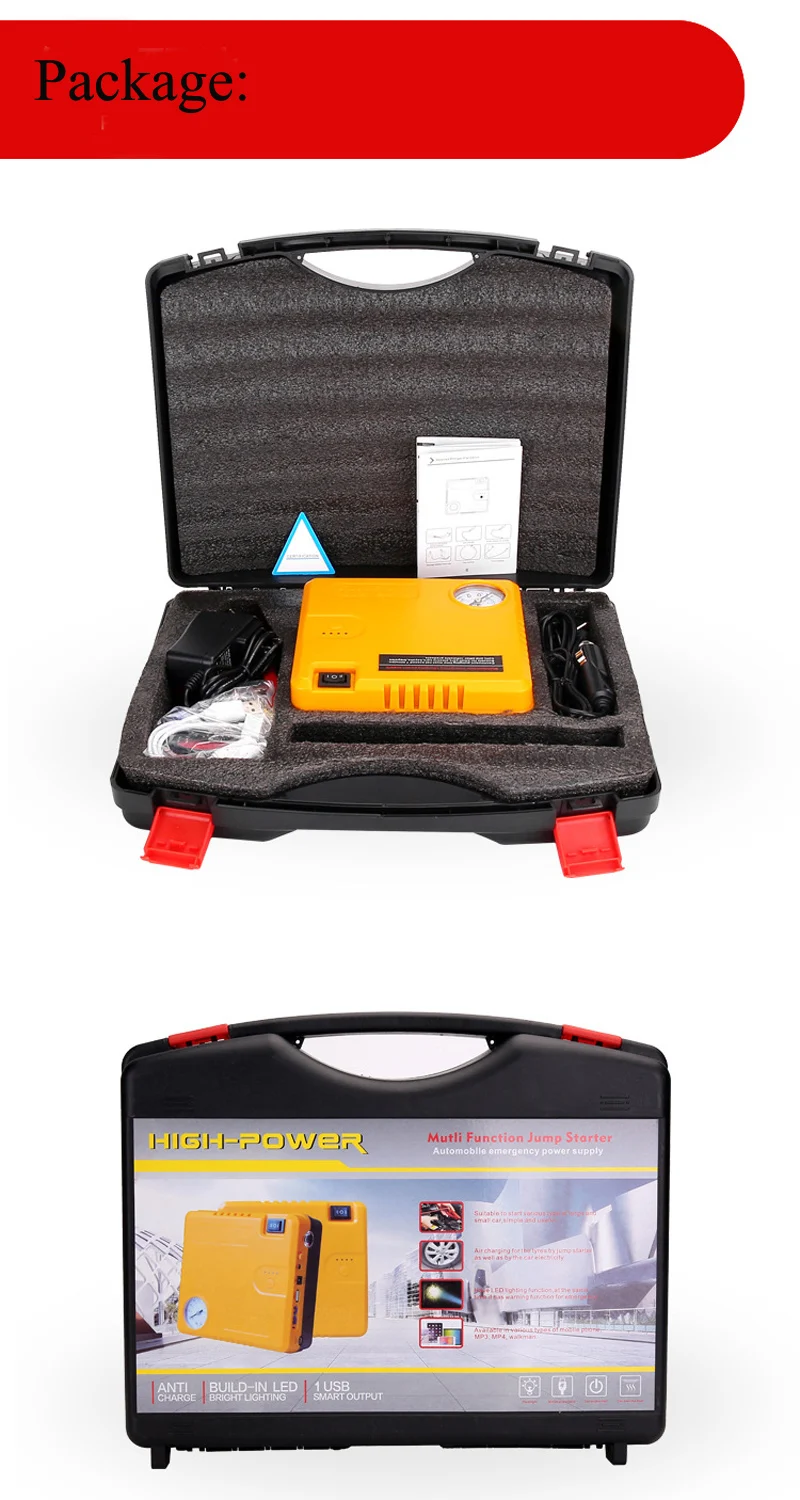 New 16800mAh Car Jump Starter Auto Air Pump Compressor Tire Inflator IN One Gasoline & Diesel Digital Power Supply Booster
New 16800mAh Car Jump Starter Auto Air Pump Compressor Tire Inflator IN One Gasoline & Diesel Digital Power Supply Booster