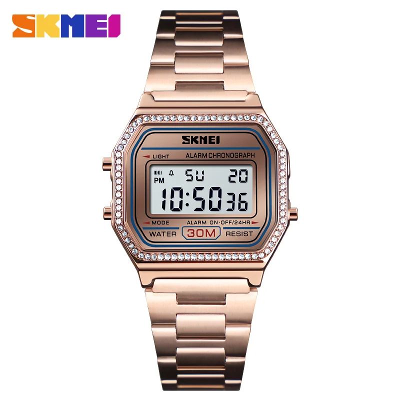 SKMEI New Luxury Women Watch Fashion Casual Sport Digital Stainless Steel Waterproof Week Display Wristwatch Relogio Feminino
SKMEI New Luxury Women Watch Fashion Casual Sport Digital Stainless Steel Waterproof Week Display Wristwatch Relogio Feminino