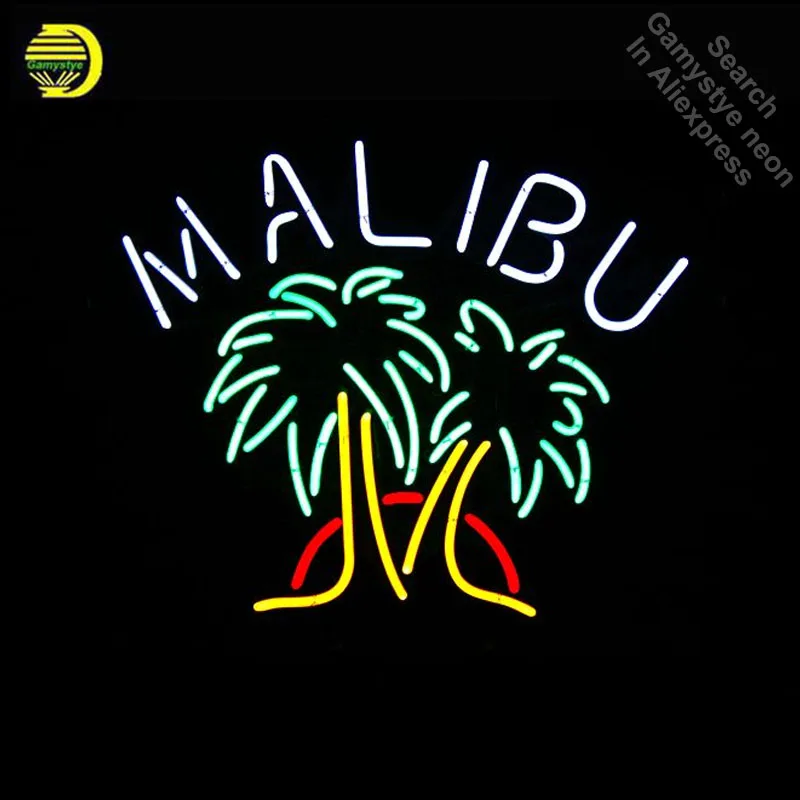Neon Sign for Malibu Rum Tree Bulb sign handcraft Commercial neon signboard Beer Bar Pub Room light anuncio luminos | Лампы и