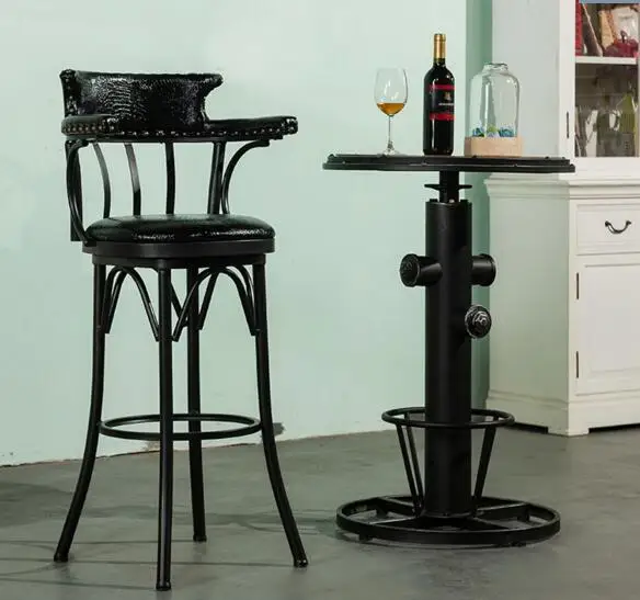 Spin the chair.. Desk chair high chair. American vintage old iron bar chair001
Spin the chair.. Desk chair high chair. American vintage old iron bar chair001