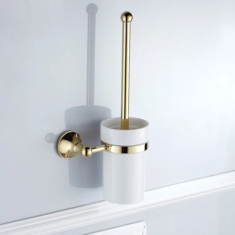 Wall Mounted Luxury Gold Color Brass Bathroom Toilet Brush Holder Set Bathroom Accessory Single Ceramic Cup mba879
Wall Mounted Luxury Gold Color Brass Bathroom Toilet Brush Holder Set Bathroom Accessory Single Ceramic Cup mba879