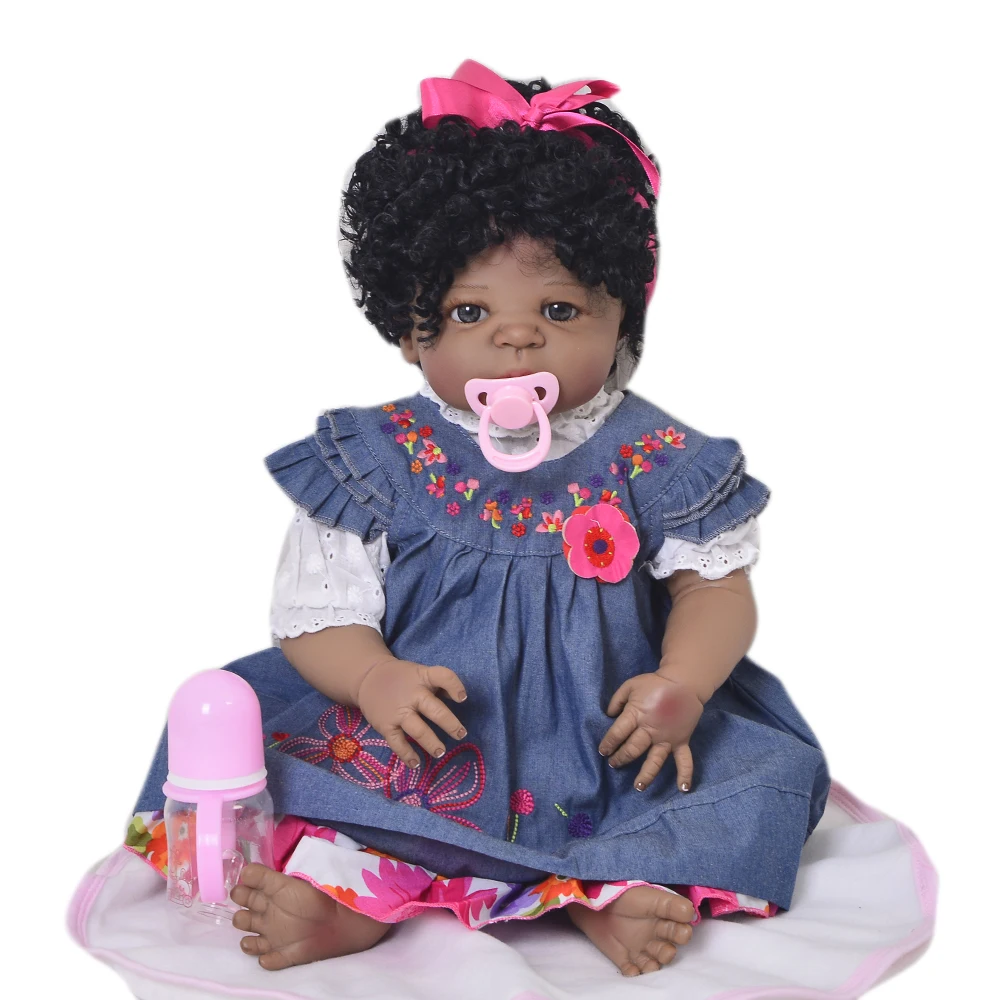Фото Кукла новорожденная 23 дюйма Реалистичная кукла Reborn полностью силиконовая для