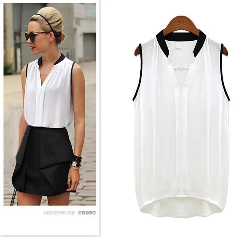 2019 Women Tops New Brand Chiffon Sleeveless Blouse Chic Elegant Lady Shirts Summer Tops Causal Blouses Blusas Hot Sell
2019 Women Tops New Brand Chiffon Sleeveless Blouse Chic Elegant Lady Shirts Summer Tops Causal Blouses Blusas Hot Sell
