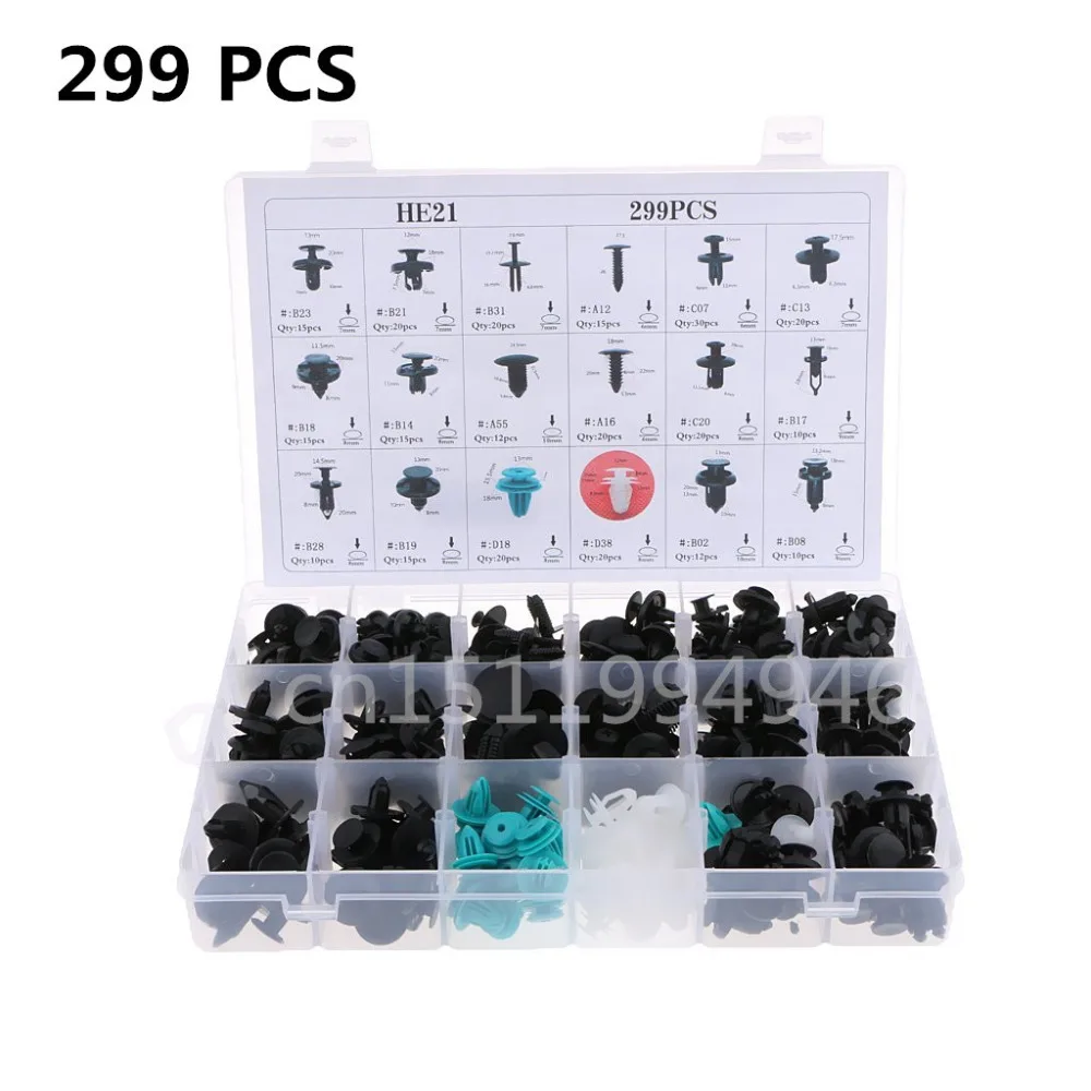 299Pcs With Box Auto Fastener Bumper fender Door Plank Fixed Clamp Clip for BMW For TOYOTA For Honda For Mazda For Subaru
299Pcs With Box Auto Fastener Bumper fender Door Plank Fixed Clamp Clip for BMW For TOYOTA For Honda For Mazda For Subaru
