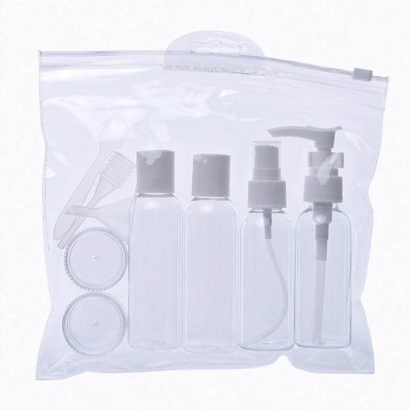9 Pieces Travel Clear Plastic Bottles Set Air Travel Bottles Toiletries Liquid Containers for Cosmetic Make-up
9 Pieces Travel Clear Plastic Bottles Set Air Travel Bottles Toiletries Liquid Containers for Cosmetic Make-up