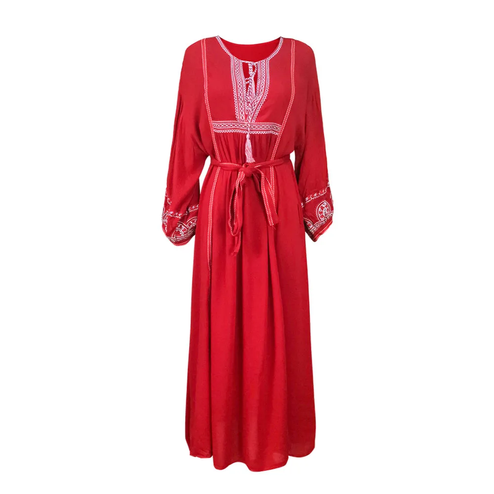 PERHAPS U Red Bohemian Boho Geometric Embroidery Long Sleeve Lace Up Tassel Maxi Split Long Dress Loose Casual D1182
PERHAPS U Red Bohemian Boho Geometric Embroidery Long Sleeve Lace Up Tassel Maxi Split Long Dress Loose Casual D1182