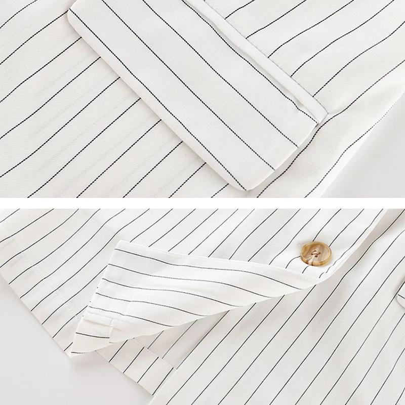 Summer 2 Pieces Set Striped Female Short Suits Single-breasted Jacket Blazer & Elastic-waisted Shorts Women Pant Suits 2019
Summer 2 Pieces Set Striped Female Short Suits Single-breasted Jacket Blazer & Elastic-waisted Shorts Women Pant Suits 2019