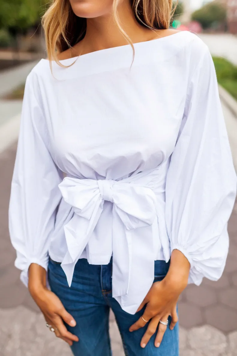Chiffon Wrap Blouse Women Shirts Spring Fashion Lantern Long Sleeve Blouses With Bow Belt Loose Casual Tops Womens Clothing 
Chiffon Wrap Blouse Women Shirts Spring Fashion Lantern Long Sleeve Blouses With Bow Belt Loose Casual Tops Womens Clothing
