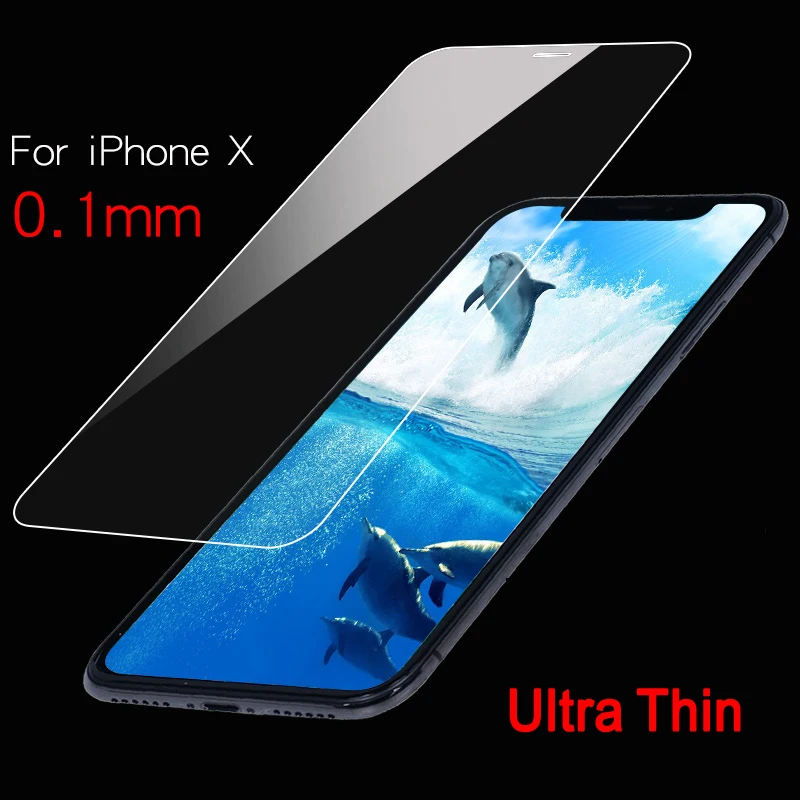Высококачественное ультратонкое 0 1 мм 9H закаленное стекло для iPhone X XS 11 12 Pro MAX XR 6 7 8