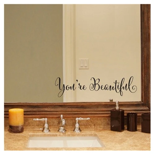 You're Beautiful Quote Mirror Decal Living Room Carving Wall Decal Sticker for Home Window Decoration(black)9*27cm
You're Beautiful Quote Mirror Decal Living Room Carving Wall Decal Sticker for Home Window Decoration(black)9*27cm