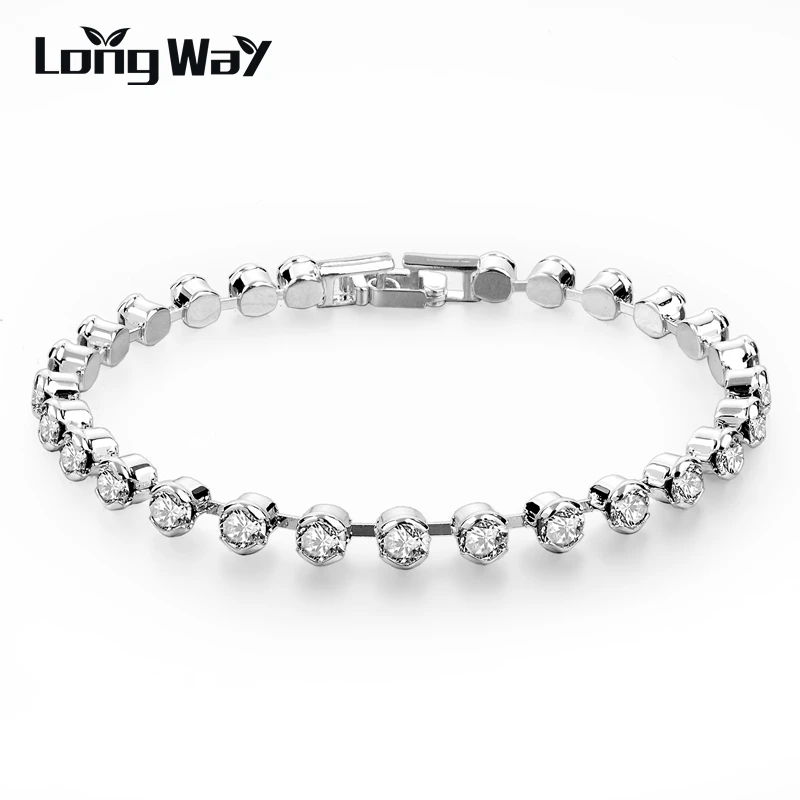 LongWay Luxury silver Color Chain & Link Bracelet with Clear Austrian Crystal for Women Wedding Party Jewelry SBR160003103
LongWay Luxury silver Color Chain & Link Bracelet with Clear Austrian Crystal for Women Wedding Party Jewelry SBR160003103