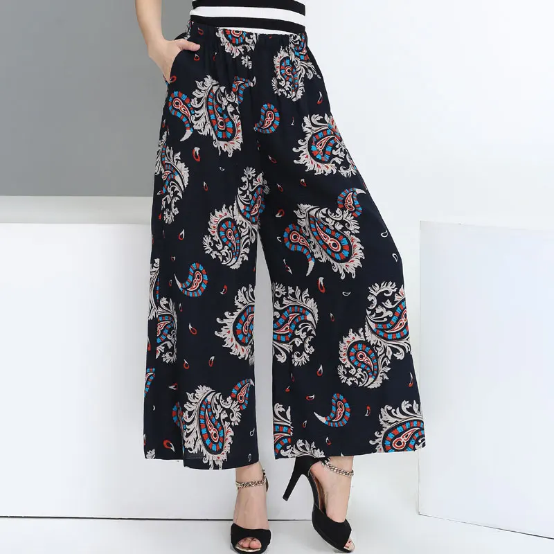 2018 women summer pants fancy thin wide leg pants loose plus size national trend wide-leg pants print trousers female QH0102
2018 women summer pants fancy thin wide leg pants loose plus size national trend wide-leg pants print trousers female QH0102