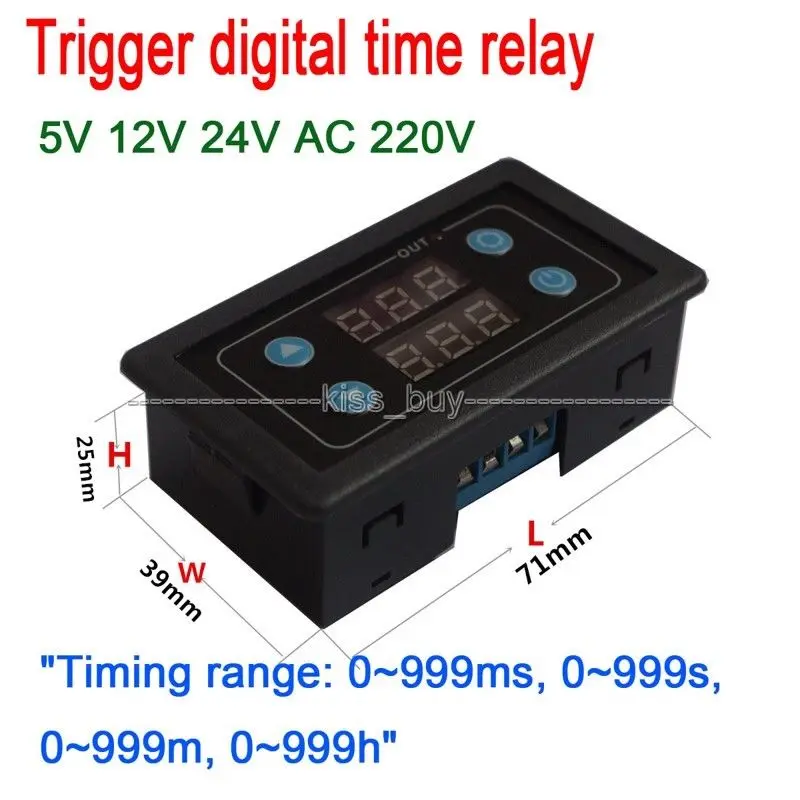 Trigger digital display time relay cylinder solenoid valve foot switch control 5v module
Trigger digital display time relay cylinder solenoid valve foot switch control 5v module