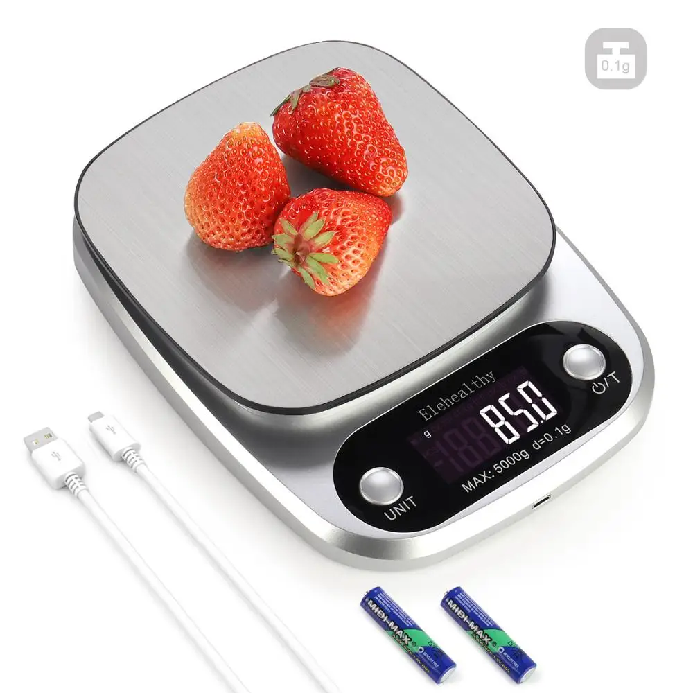 Stainless Steel Precision USB Electronic Kitchen Scale Balance Food Scale 0.1/1 Grams Household Kitchen Tool Measuring Scale
Stainless Steel Precision USB Electronic Kitchen Scale Balance Food Scale 0.1/1 Grams Household Kitchen Tool Measuring Scale