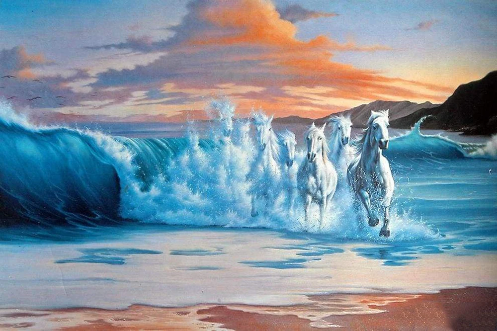 Needlework Diy Diamond Painting Cross Stitch Wave Horse Diamond Embroidery Full Square Drill European Home Decor Animal Picture
Needlework Diy Diamond Painting Cross Stitch Wave Horse Diamond Embroidery Full Square Drill European Home Decor Animal Picture