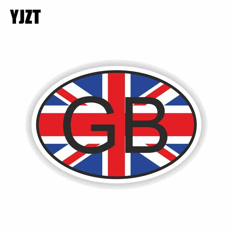 

YJZT 13.7CM*9.3CM Creative GB GREAT BRITAIN COUNTRY CODE Car Sticker Reflective PVC Decal 6-0191