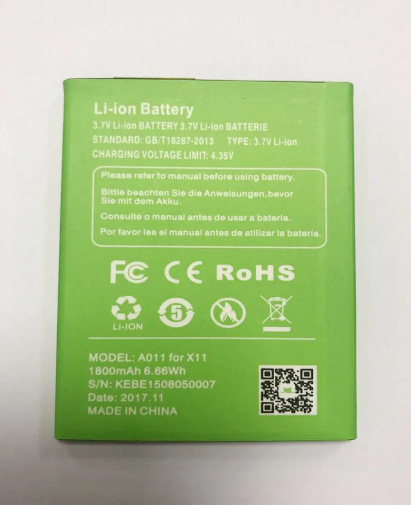 Original XGODY X11 battery 1800mah 3.7V for XGODY X11 MTK6737 Quad Core Cell Phone-free shipping
Original XGODY X11 battery 1800mah 3.7V for XGODY X11 MTK6737 Quad Core Cell Phone-free shipping