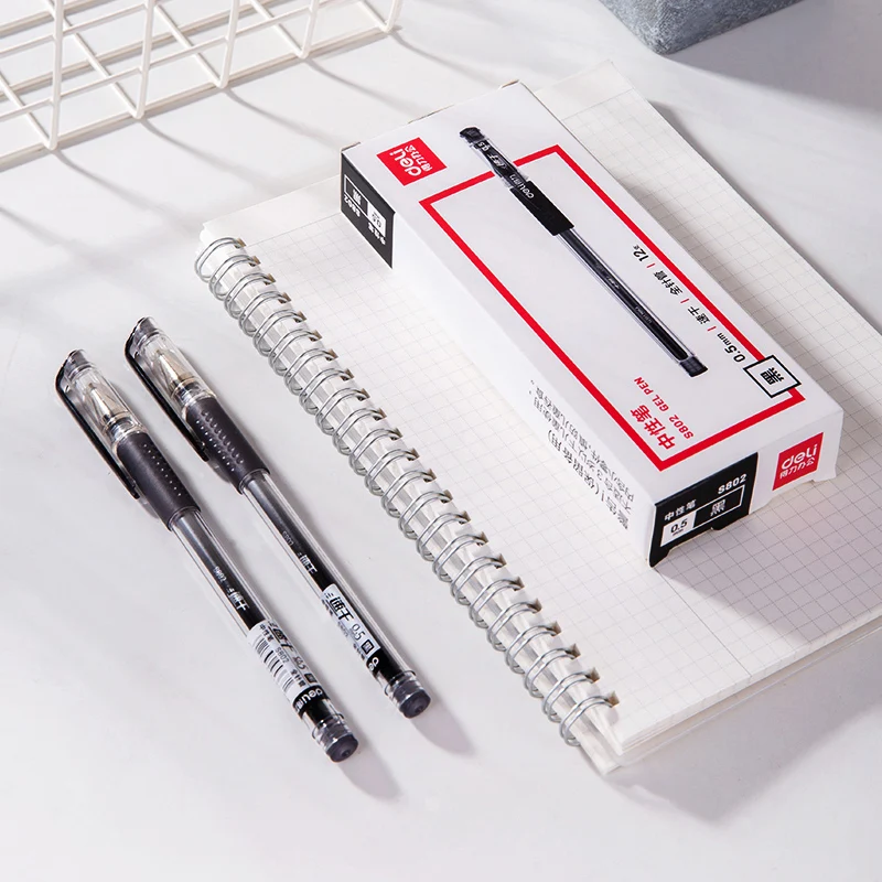 Deli 1PCS Gel Pen S802 Quick-drying 0.5mm Full Needle Black Business Office Writing Smooth gel pen Sticks Test Student Supplies
Deli 1PCS Gel Pen S802 Quick-drying 0.5mm Full Needle Black Business Office Writing Smooth gel pen Sticks Test Student Supplies