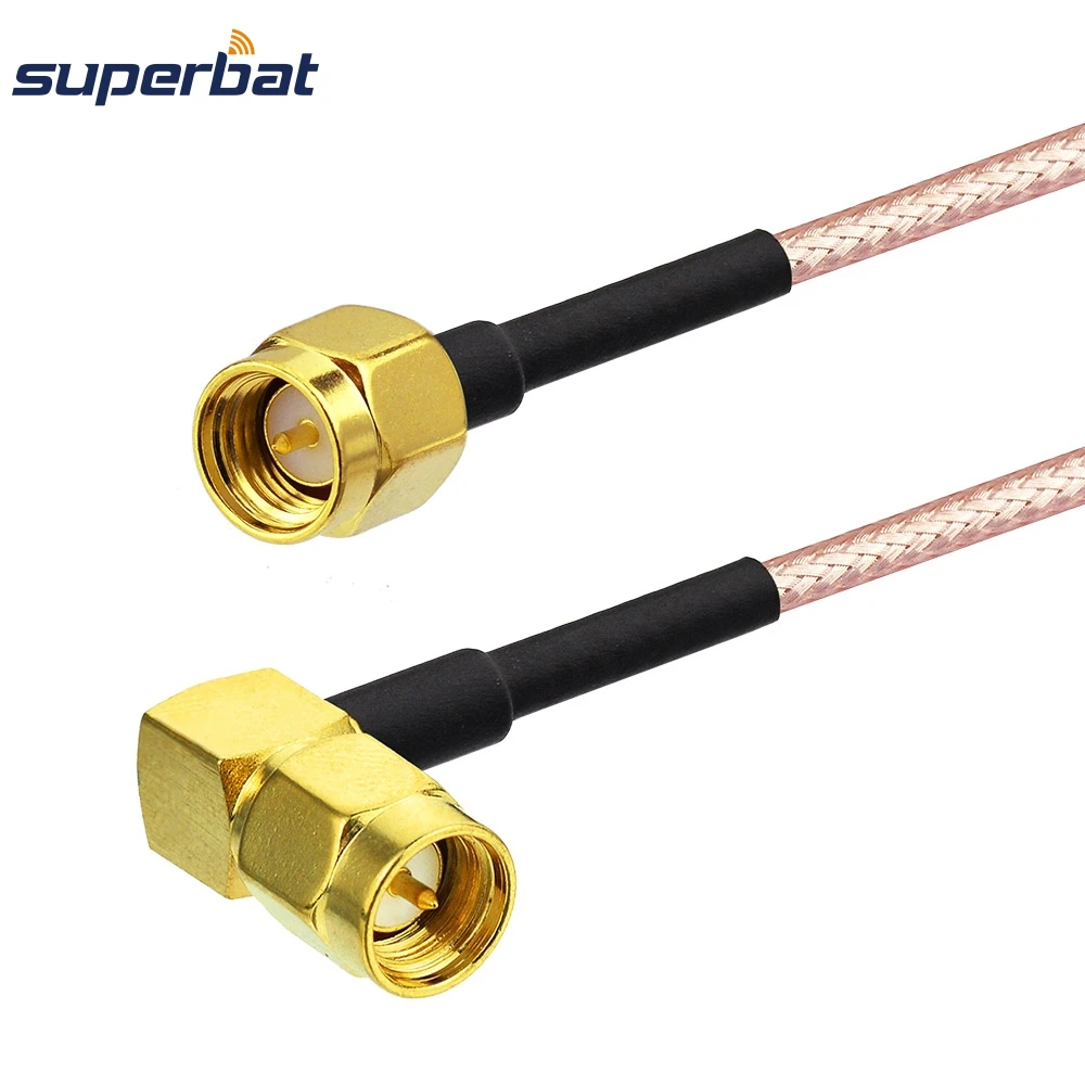 

Superbat SMA Plug Right Angle to SMA Male Straight Patch Lead RG316 40cm for Wi-Fi Radios RF Cable Assembly