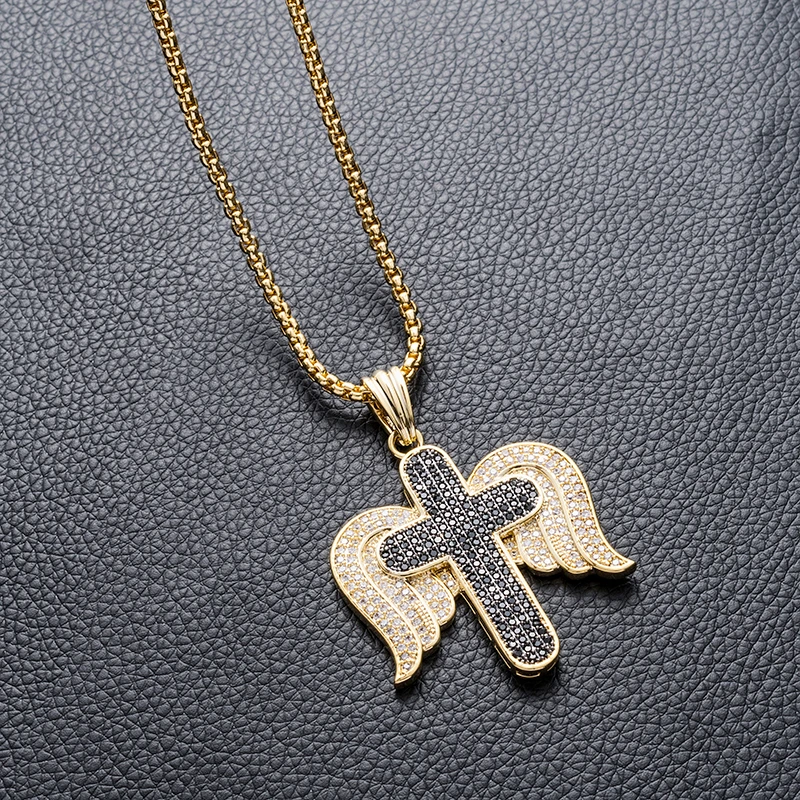 Meirenpeizi Fashion 2019 New Pendant Necklace Angel Wings Cross Gold Color Neutral Copper Zircon Party Wedding Jewelry
Meirenpeizi Fashion 2019 New Pendant Necklace Angel Wings Cross Gold Color Neutral Copper Zircon Party Wedding Jewelry
