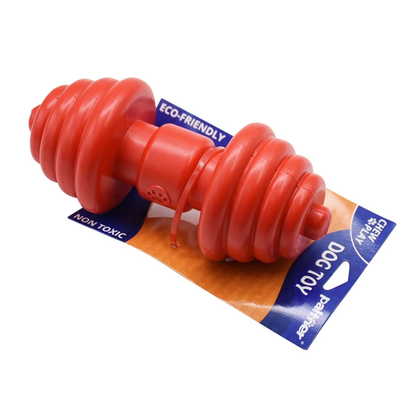 Red Pet Dog Toy Rubber Dumbbell Molar Ball Wear-resisting Floating Product | Дом и сад