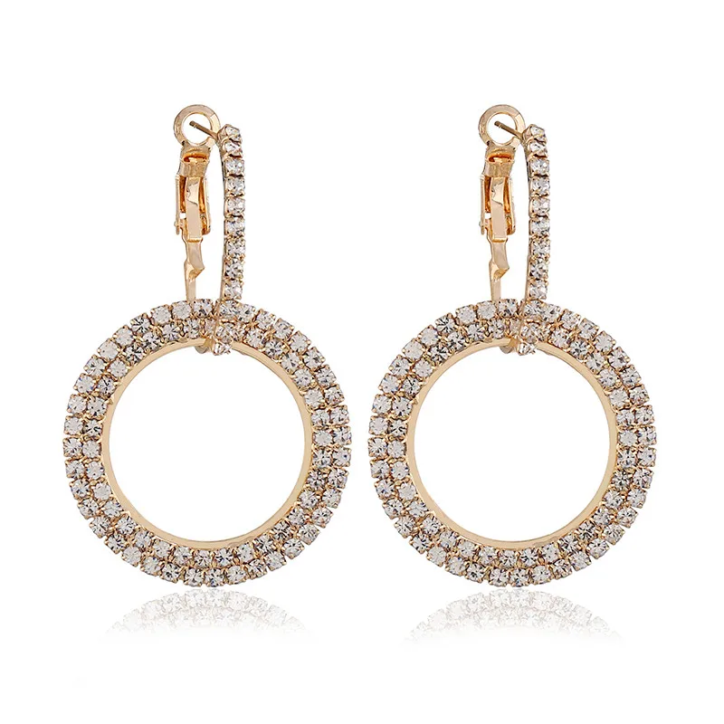 Elegant Rhinestone Round Circle Drop Earrings For Women Gold Silver Color Circular Dangle Brincos Statement Wedding Jewelry
Elegant Rhinestone Round Circle Drop Earrings For Women Gold Silver Color Circular Dangle Brincos Statement Wedding Jewelry