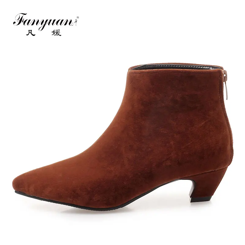 Fanyuan 2018 Women Boots Plus Size 34-43 Med Spike Heels Ankle Boots Office Ladies Pumps Female Shoes Woman zipper Black
Fanyuan 2018 Women Boots Plus Size 34-43 Med Spike Heels Ankle Boots Office Ladies Pumps Female Shoes Woman zipper Black