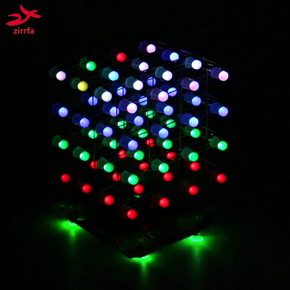 Бесплатная доставка светодиодный DIY KIT 3d4 RGB светильник cubeeds электронный Kit