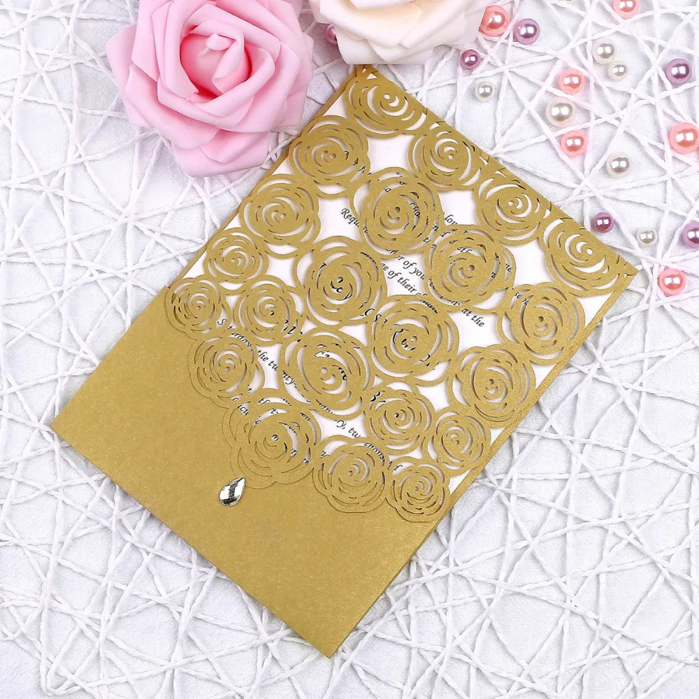 PONATIA 20Pcs Wedding Invitation Cards with Rhinestone Hollow Flora Cardstock for Engagement Wedding Party(Dark Golden)
PONATIA 20Pcs Wedding Invitation Cards with Rhinestone Hollow Flora Cardstock for Engagement Wedding Party(Dark Golden)