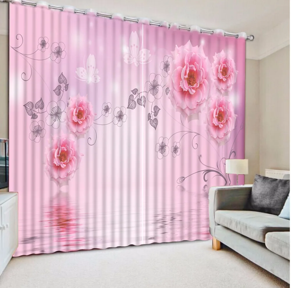European Blackout Curtains 3D Photo rose Curtains For Living Room Polyester/Cotton Romantic Drapes Cotinas Pink
European Blackout Curtains 3D Photo rose Curtains For Living Room Polyester/Cotton Romantic Drapes Cotinas Pink