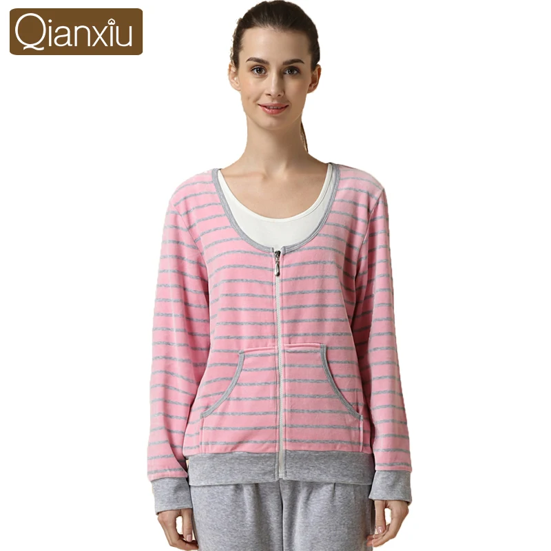 Autumn New Bamboo Fiber Round-Collar Long Sleeve Striped Pajama Suit For Women Comfortable Soft Elastic Household Clothing
Autumn New Bamboo Fiber Round-Collar Long Sleeve Striped Pajama Suit For Women Comfortable Soft Elastic Household Clothing