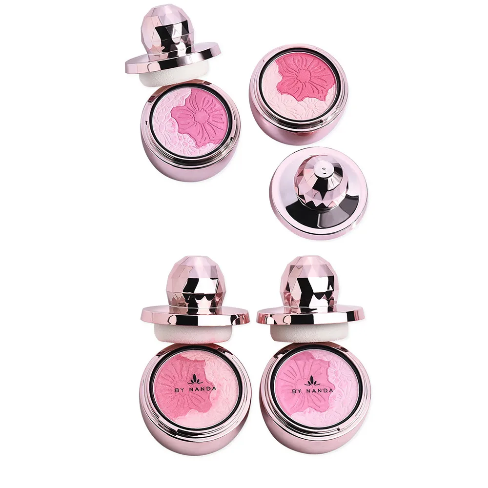 Горячие продажи Макияж пудра румяна для щек 2 цвета макияж Палитра прессованный