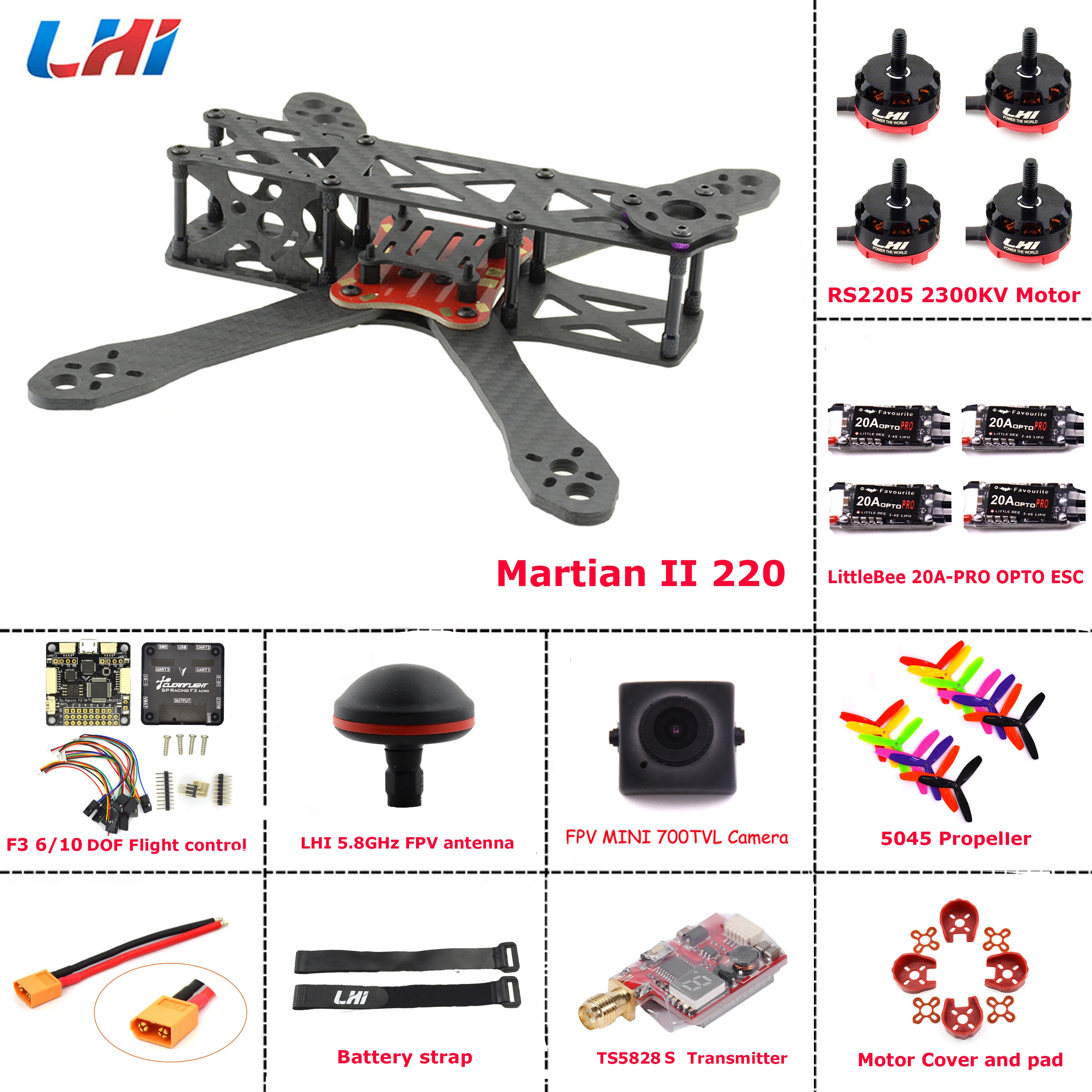 REPTILE марсианин II 220 мм углеродного волокна рамка fpv камеры quadcopter комплект собрать