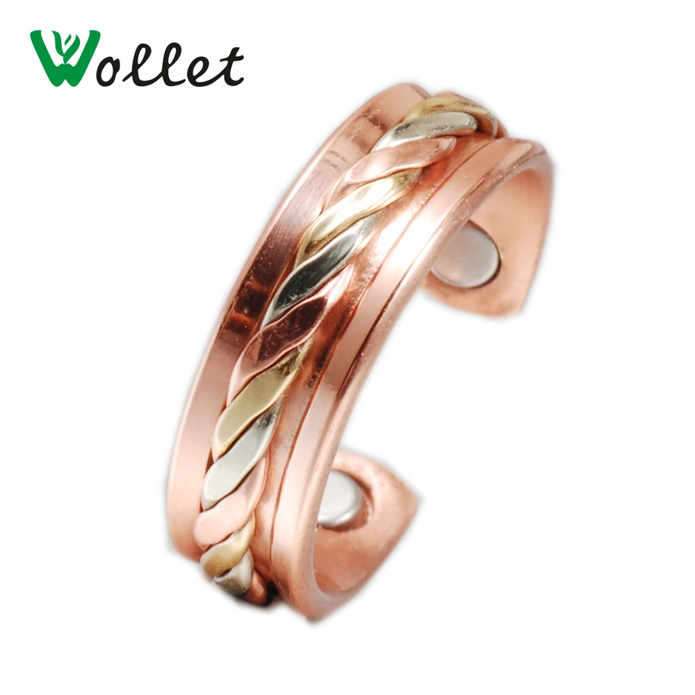 Wollet Jewelry Magnetic Pure Copper Ring For Women Men Health Care Adjustable Tri-color Bio Magnet Anti Arthritis Pain Relief
Wollet Jewelry Magnetic Pure Copper Ring For Women Men Health Care Adjustable Tri-color Bio Magnet Anti Arthritis Pain Relief