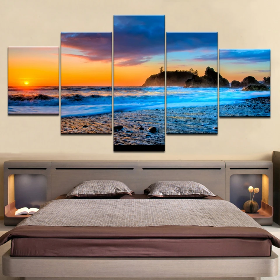 Canvas Painting Living Room Wall Art Framework 5 Piece Sunset Glow Beach Sea Waves Poster HD Prints Seascape Pictures Home Decor
Canvas Painting Living Room Wall Art Framework 5 Piece Sunset Glow Beach Sea Waves Poster HD Prints Seascape Pictures Home Decor