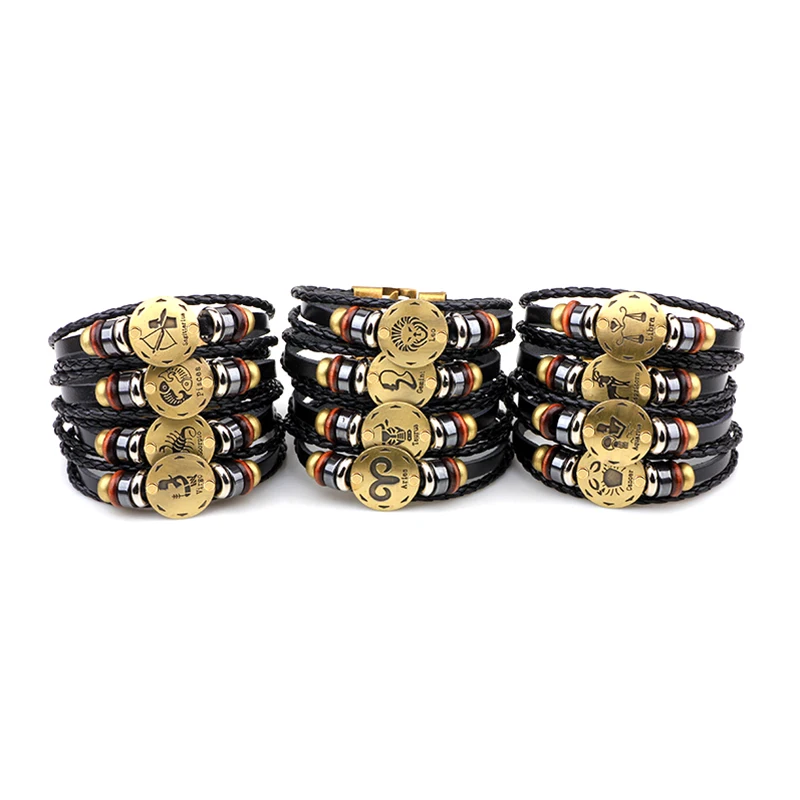 Vnox 12 Horoscope Leather Bracelet Men Jewelry Vintage Retro Charm Bracelet Male Jewelry 8.2"
Vnox 12 Horoscope Leather Bracelet Men Jewelry Vintage Retro Charm Bracelet Male Jewelry 8.2"
