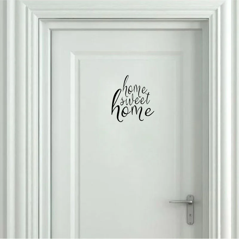 YOJA 19*21CM Creative Home Sweet Home Family Door Art Decor Decal Wall Sticker Styling A40295