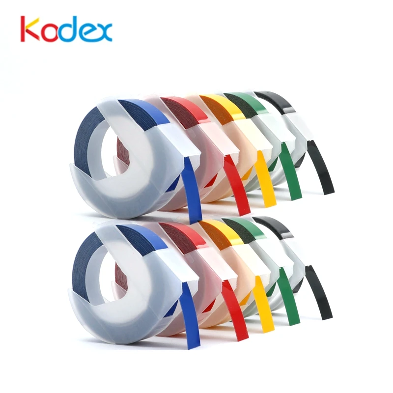 Лента для этикеток Kodex 5 шт./упак. 3D пластиковая лента тиснения 9 мм совместимая с
