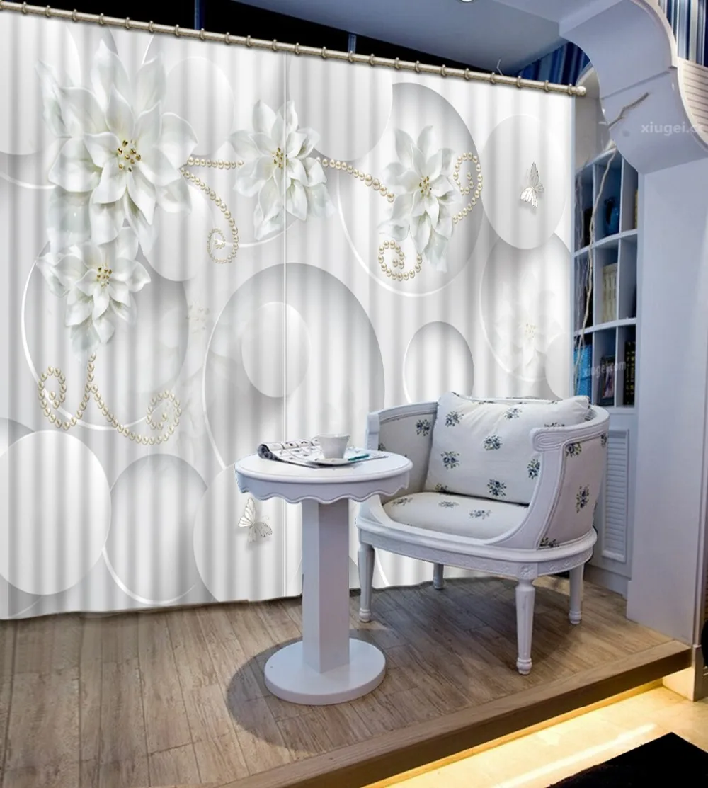 Stereoscopic Curtains White jewels 3D Curtains For Living room Blackout Flower Girl room Bedroom Hotel Window Curtain
Stereoscopic Curtains White jewels 3D Curtains For Living room Blackout Flower Girl room Bedroom Hotel Window Curtain