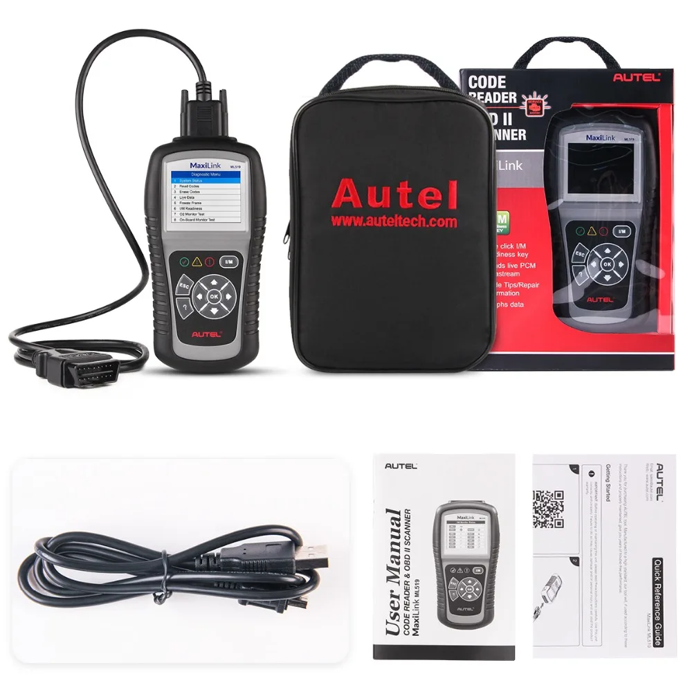 Autel MaxiLink ML519 OBD2 Auto Scanner Diagnostic Tool Car Diagnostic Scanner Eobd obdii obd ii OBD 2 Automotivo Scan Tool
Autel MaxiLink ML519 OBD2 Auto Scanner Diagnostic Tool Car Diagnostic Scanner Eobd obdii obd ii OBD 2 Automotivo Scan Tool