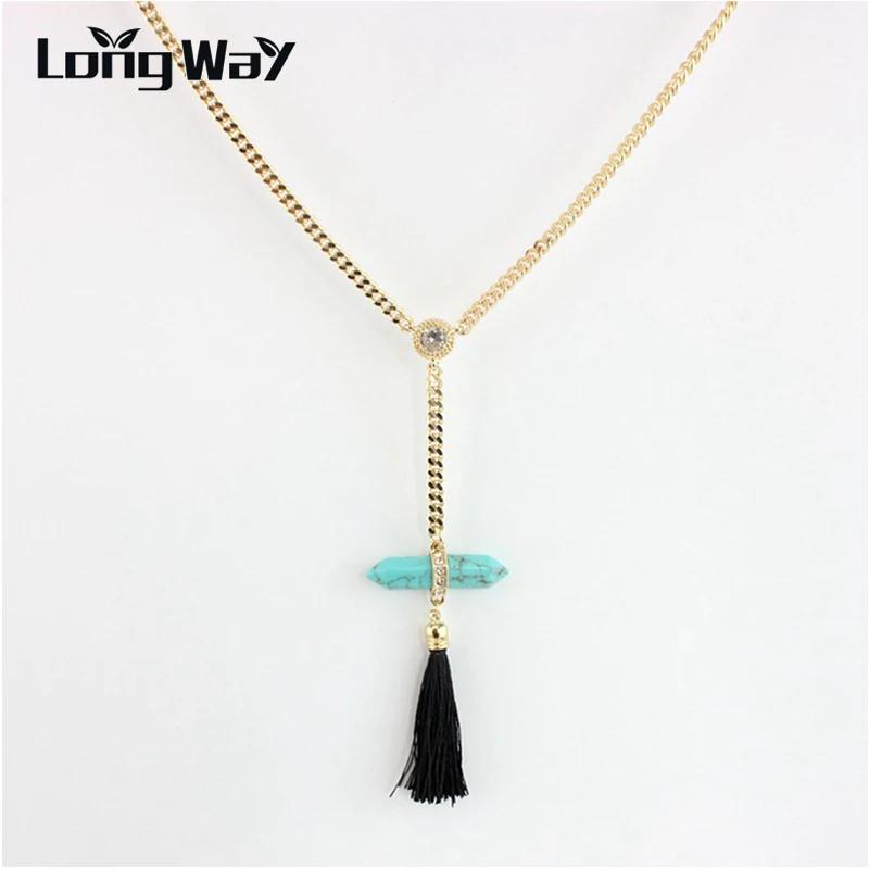 LongWay Boho Necklaces & Pendants Black Tassel Choker Necklace for Women Gold Color Jewelry with cloths accessories SNE160196
LongWay Boho Necklaces & Pendants Black Tassel Choker Necklace for Women Gold Color Jewelry with cloths accessories SNE160196