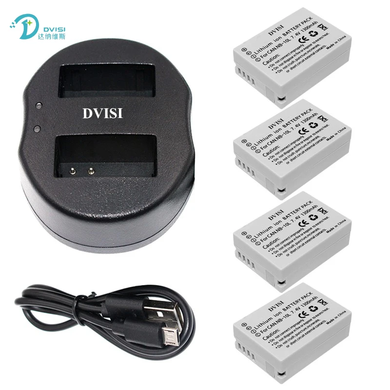 DVISI 4pcs NB-10L NB10L Camera Battery with USB Dual Charger for Canon G1X G15 G16 SX40HS SX50HS SX60HS SX40 SX50 SX60 HS
DVISI 4pcs NB-10L NB10L Camera Battery with USB Dual Charger for Canon G1X G15 G16 SX40HS SX50HS SX60HS SX40 SX50 SX60 HS