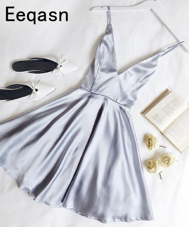 Short Cocktail Dresses 2020 Simple Elastic Satin V Neck Backless Homecoming Gowns Mini Graduation Dresses Party Dresses
Short Cocktail Dresses 2020 Simple Elastic Satin V Neck Backless Homecoming Gowns Mini Graduation Dresses Party Dresses