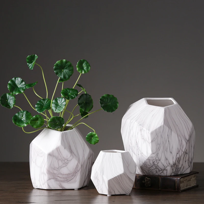 Europe Marble pattern ceramic vase ornaments Creative Flower Arrangement Geometry Vase Handmade Crafts home weddings decoration
Europe Marble pattern ceramic vase ornaments Creative Flower Arrangement Geometry Vase Handmade Crafts home weddings decoration