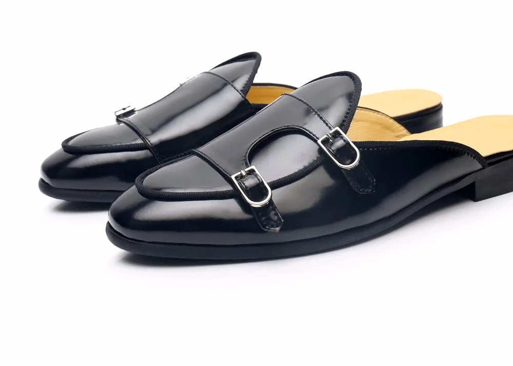 New Slippers for men Buckle Genuine leather Flat Leisure Loafers Men's Half Slipper
New Slippers for men Buckle Genuine leather Flat Leisure Loafers Men's Half Slipper