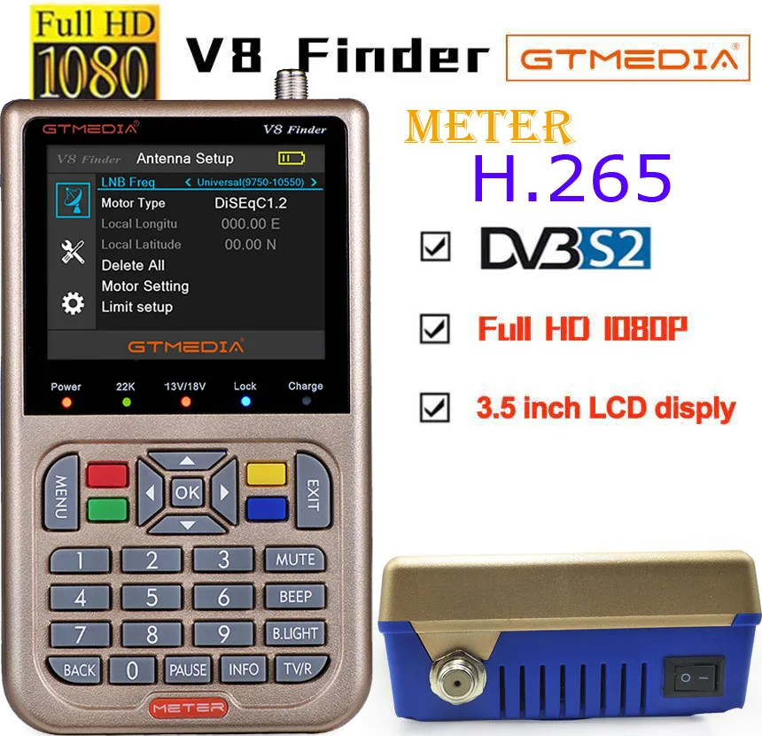 

3pcs GTmedia V8 Finder DVB-S2 vs satlink 6906 Satellite Finder 1080P HD Better than satlink ws-6933 6906 freesat V8 finder
