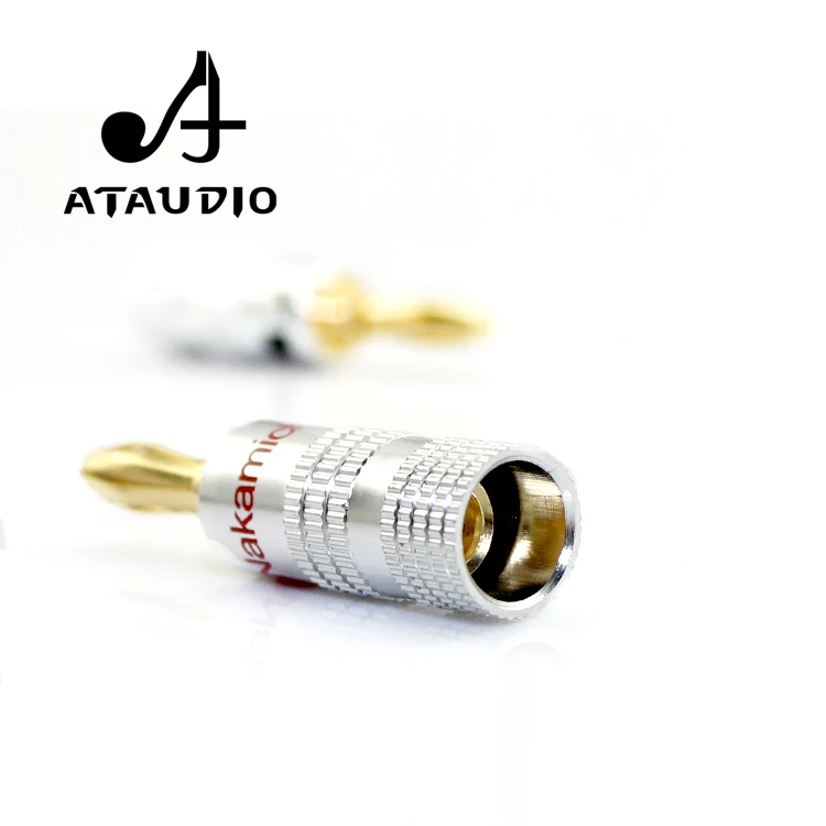 8 шт. ATAUDIO Hifi Nakamichi Банановый штекер высококачественный позолоченный 24K штекер|jack