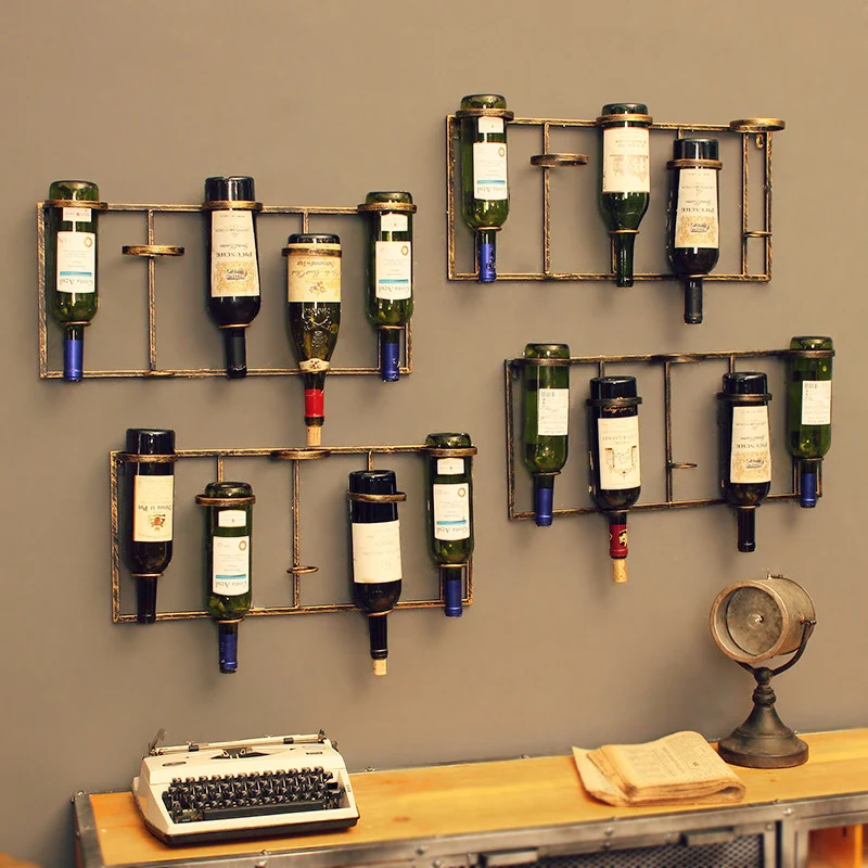 European wall wine rack pendant creative wrought iron bar decoration rack wall hanging display wall wine rack
European wall wine rack pendant creative wrought iron bar decoration rack wall hanging display wall wine rack